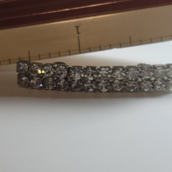 Antique Bar pin Double Row Cz High Quality Prong set on Rhodium Beauty Finish - Picture 6 of 6